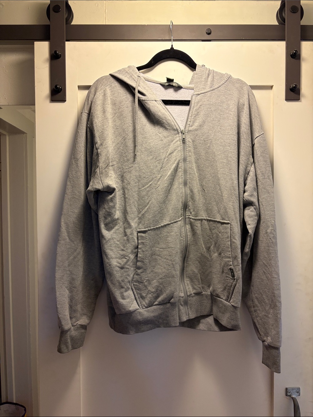 Eddie Bauer Light Gray Full-Zip Hoodie Sweater